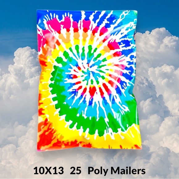 ( Quantity 25 10x13 ) Tie Dye Hippies Boho Poly Mailers Bag Shipping Envelope - Picture 2 of 2